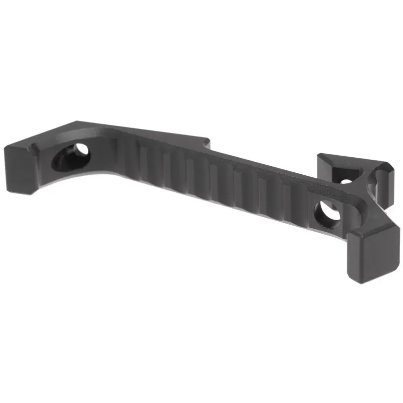 Poignée METAL VP23 Keymod noire, vue de dessus de la face rainurée