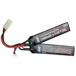 ASG - Batterie LiPo 7.4V 1300mAh 25C Tamiya airsoft - vue principale 2 bâtons