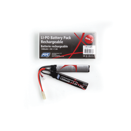 ASG - Batterie LiPo 7.4V 1300mAh 25C - Tamiya - 2 bâtons