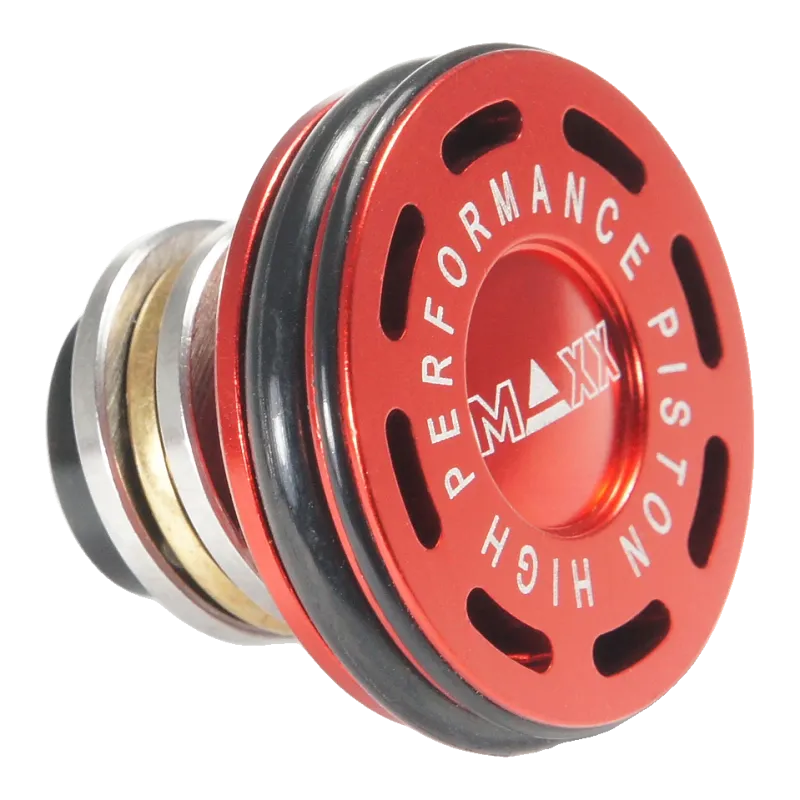 Maxx Model - Tête de piston en aluminium CNC sur roulement avec double joint - Rouge