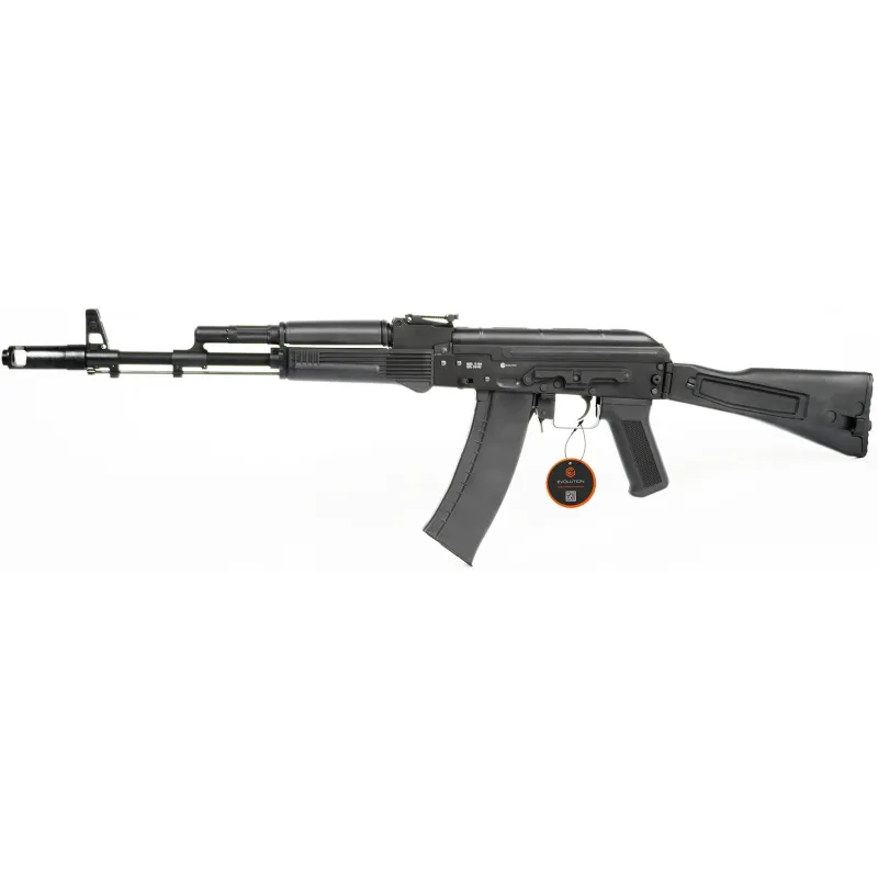 Evolution International - Réplique AK74 AEG Full Metal Crosse Pliable E-74 Tanker - Noir Evolution International - Réplique AK74 AEG Full Metal Crosse Pliable E-74 Tanker - Noir