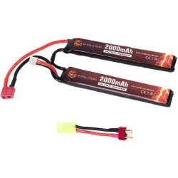 Evolution International - Batterie Li-Po 7.4V 2000mAh 20C - 40C - T-dean - 2 bâton