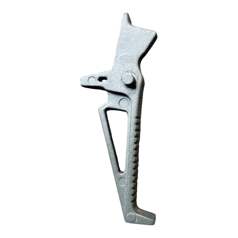 Détente droite noire pour gearbox V2 M4/M16, vue côté droit avec axe intégré et bras arrière