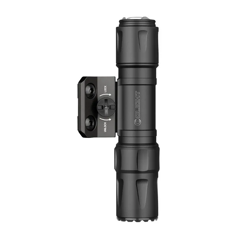 Lampe tactique Olight Odin S noire avec embase M-LOK et molette LOCK / UNLOCK