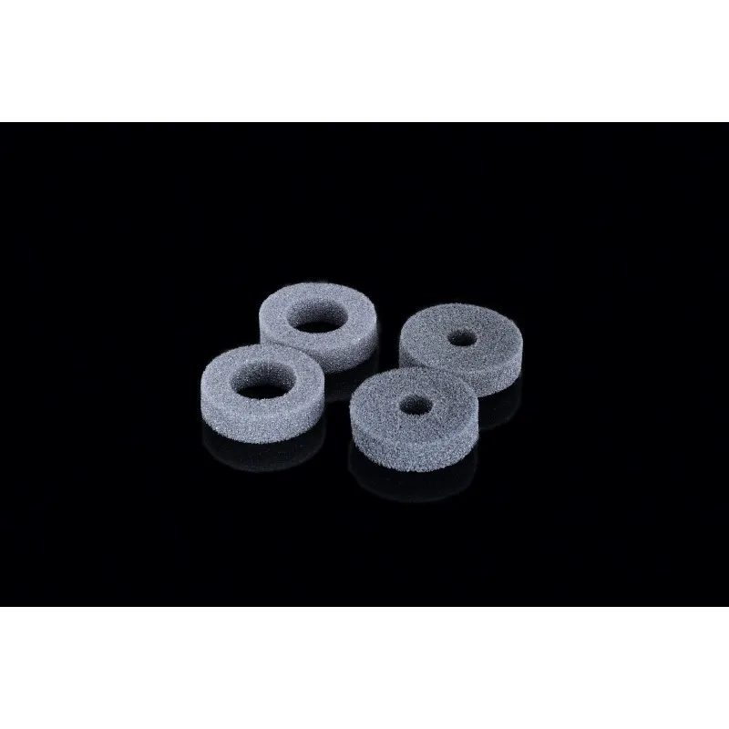 Quatre bagues de mousse présentées avec le silencieux Silverback carbone court