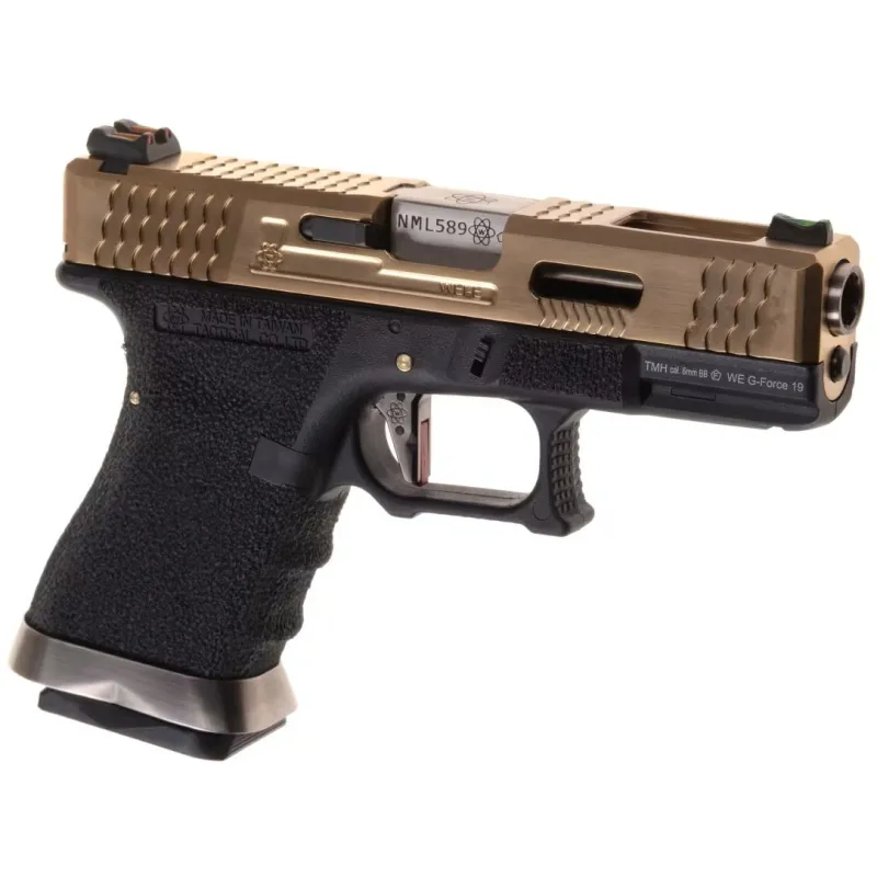 Pistolet GBB WE-Tech G-Force 19 finition noir et or