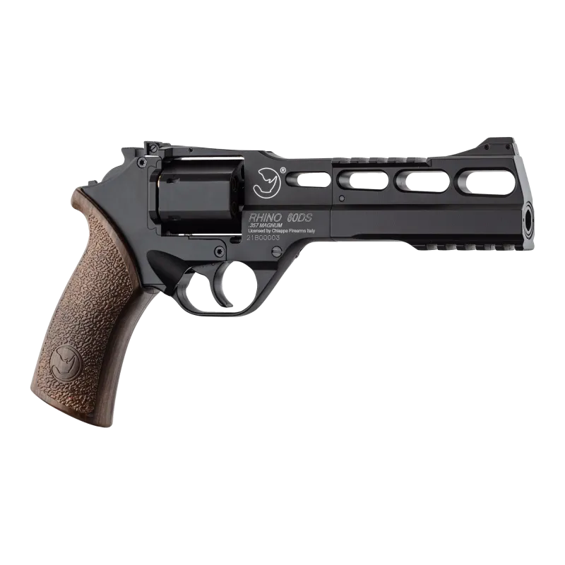 Revolver CO2 Chiappa Rhino 60DS noir, vue de trois quarts droite