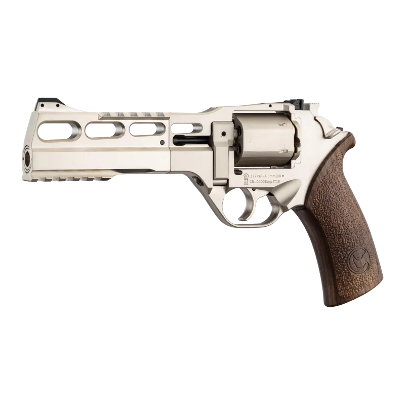 Revolver CO2 Chiappa Rhino 60DS argent, vue de trois quarts gauche