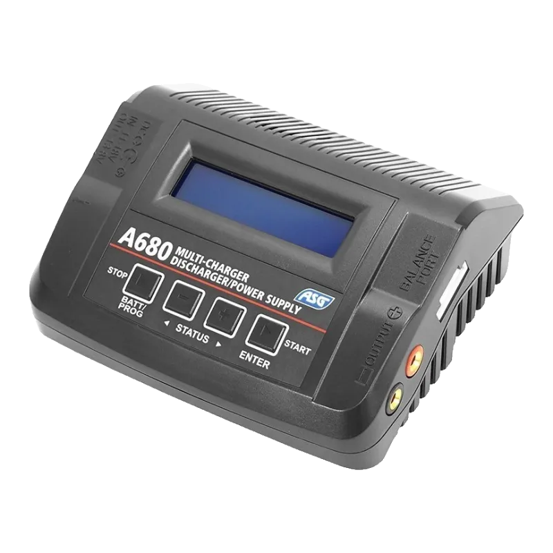 ASG - Chargeur de Batterie A680 LiPo, Li-ion, LiFe et LiHV - Noir