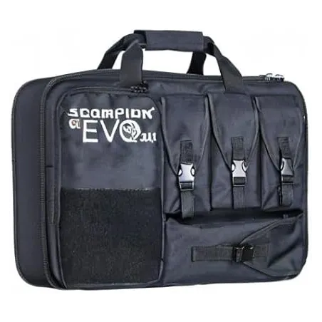 Housse transport ASG Scorpion EVO 3 A1 noire vue face avec poches chargeurs