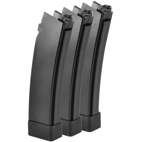 ASG - Lot de 3 Chargeurs low-cap pour CZ Scorpion EVO 3 Et MTW 9 75 billes - Noir