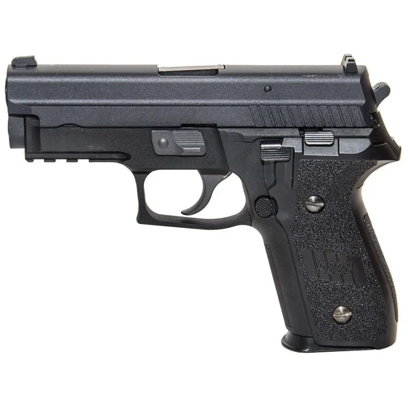 Pistolet GBB WE P229 noir, vue de profil gauche avec commandes
