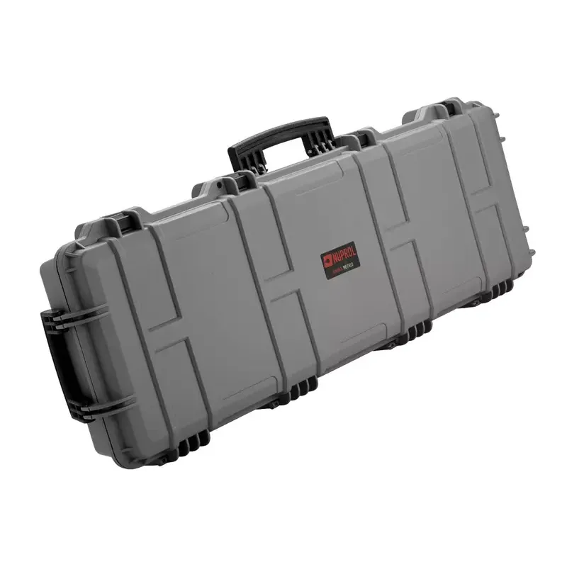 Mallette Nuprol IP67 grise 103 cm, vue de trois quarts avec poignées
