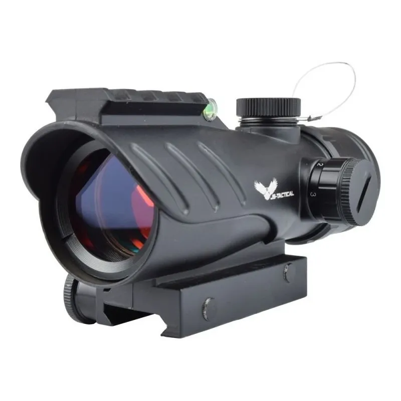 JS-TACTICAL - Viseur Point Rouge avec Lentille de 30mm Type ACOG - Noir