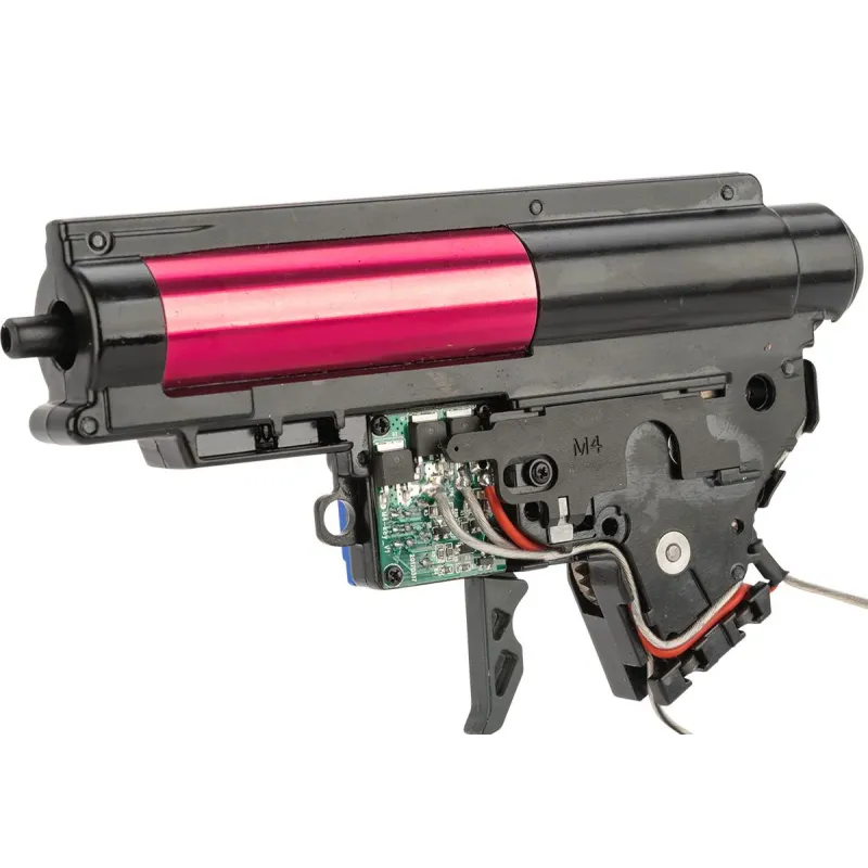 Gearbox Ares EFCS pour Amoeba M4, côté gâchette électronique et circuit imprimé