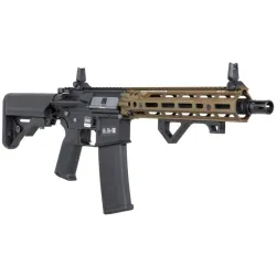 SA-P27 Daniel Défense ASTER II Chaos Specna Arms AEG détail crosse compartiment batterie LiPo 11.1V et sélecteur de tir Chaos