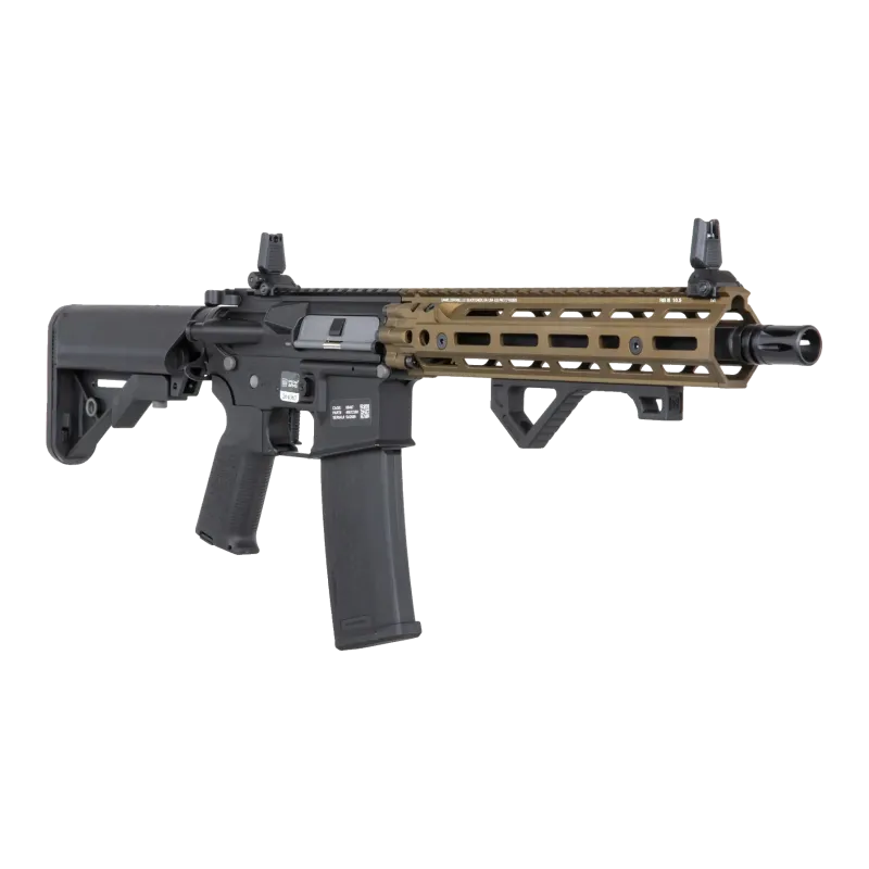 Specna Arms SA-P27 PRIME Chaos Bronze, vue de trois quarts avant, canon à droite