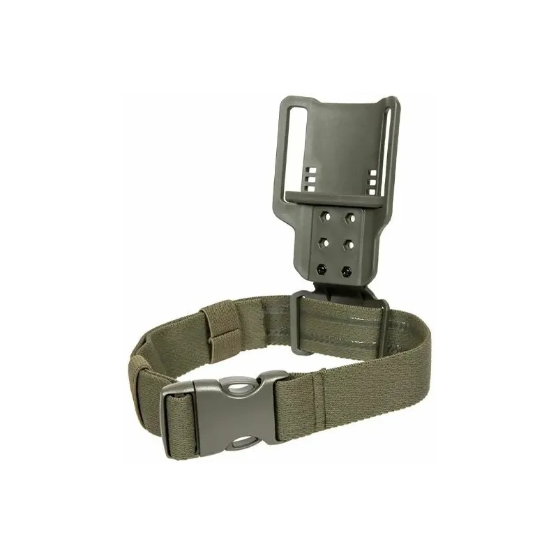 Plaque de cuisse Amomax Per-Fit OD pour holster, vue avec sangle et boucle
