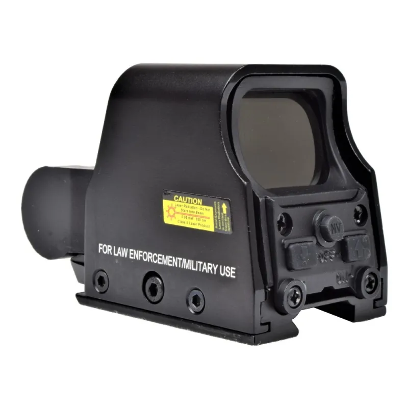 Viseur JS-Tactical 554B, vue de trois quarts arrière avec boutons de réglage et repère NV