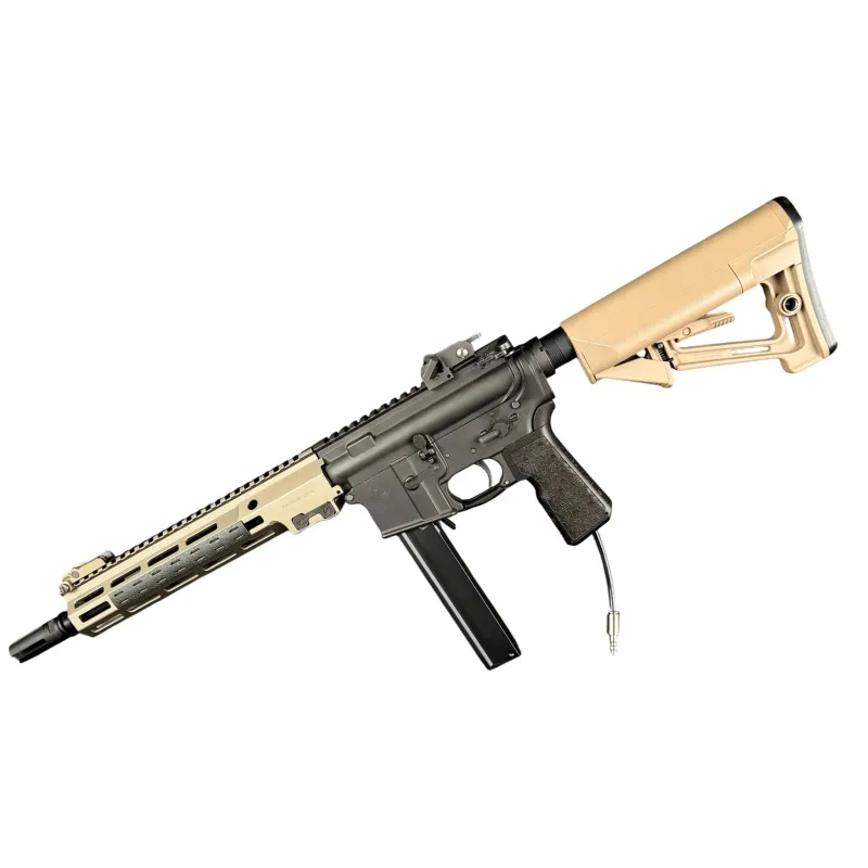 Réplique M4 tan équipée de la poignée HPA Airtac T1P DDG, vue d'ensemble