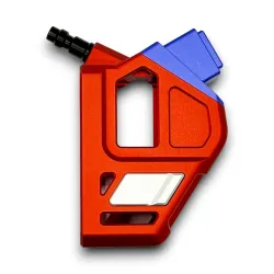 Détail anodisation bicolore rouge bleu adaptateur Airtac T1P