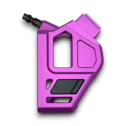 Détail usinage aluminium CNC adaptateur HPA Airtac violet