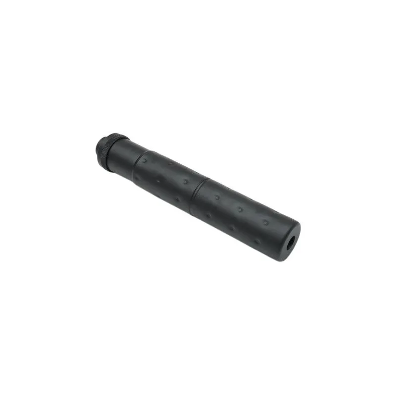 Silencieux CYMA M099 noir de 190 mm, vue d'ensemble en deux sections