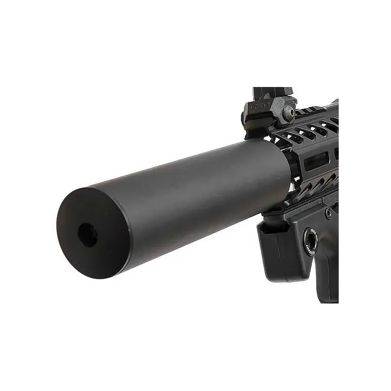 Silencieux CYMA HY-190 noir monté sur une réplique, exemple de montage