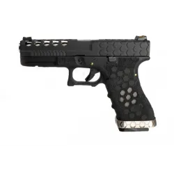 AW Custom VX0101 Hex Cut GBB Noir | Pistolet Airsoft G-Series CNC