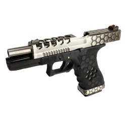 AW Custom VX0100 Hex Cut GBB Noir/Silver | Pistolet Airsoft