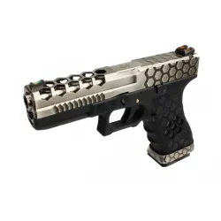 AW Custom VX0100 Hex Cut GBB Noir/Silver | Pistolet Airsoft