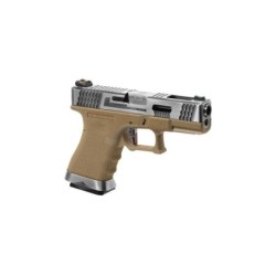 WE - Pistolet GBB G-Force 19 SV Barrel Métal Version - Tan et Argent
