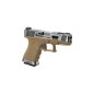 WE - Pistolet GBB G-Force 19 SV Barrel Métal Version - Tan et Argent