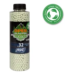 Billes Traçantes Vertes Bio 0.32g ASG Open Blaster × 3300 | ZN-Airsoft