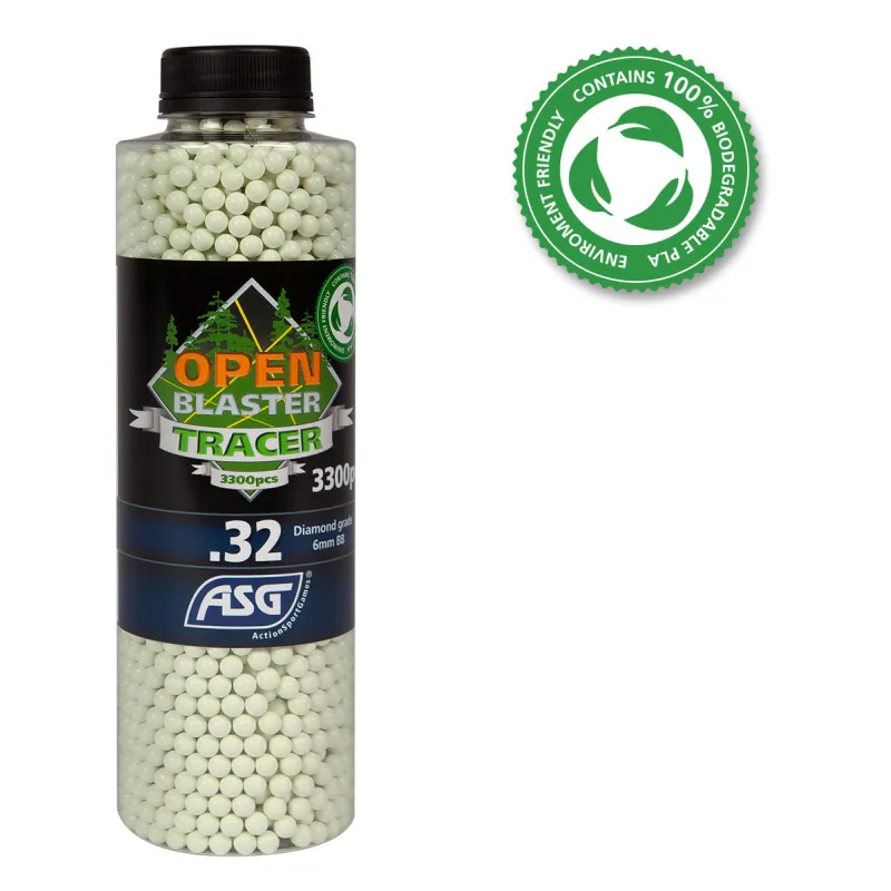 ASG - Billes Biodégradable Traçante Verte Open Blaster 0.32g X 3300 bbs