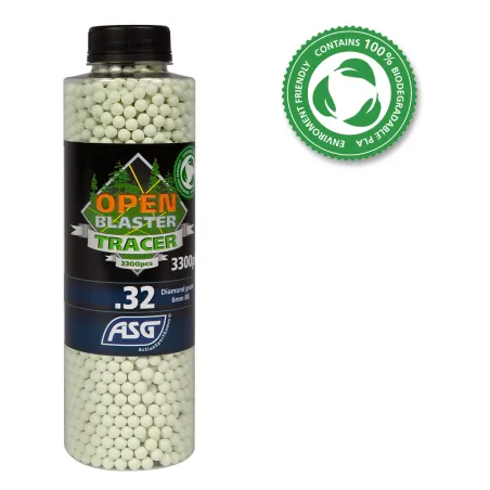 ASG - Billes Biodégradable Traçante Verte Open Blaster 0.32g X 3300 bbs