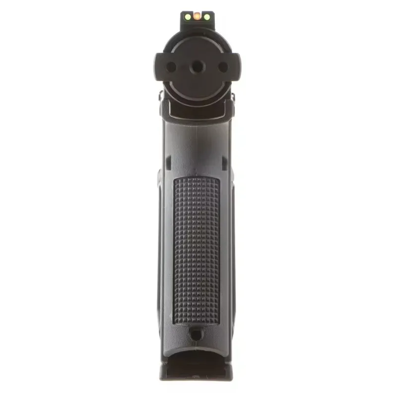 Pistolet GBB Action Army AAP-01 noir, vue arrière de la poignée et des organes de visée