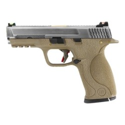 WE - Pistolet GBB WET-05 SV Métal Version - Tan et Argent