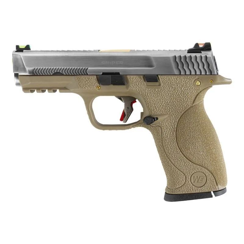 WE WET-05 SV profil droit culasse argent métallique grip Tan