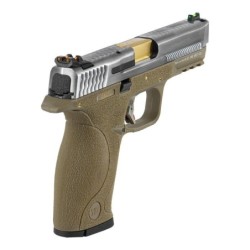 WE - Pistolet GBB WET-05 SV Métal Version - Tan et Argent