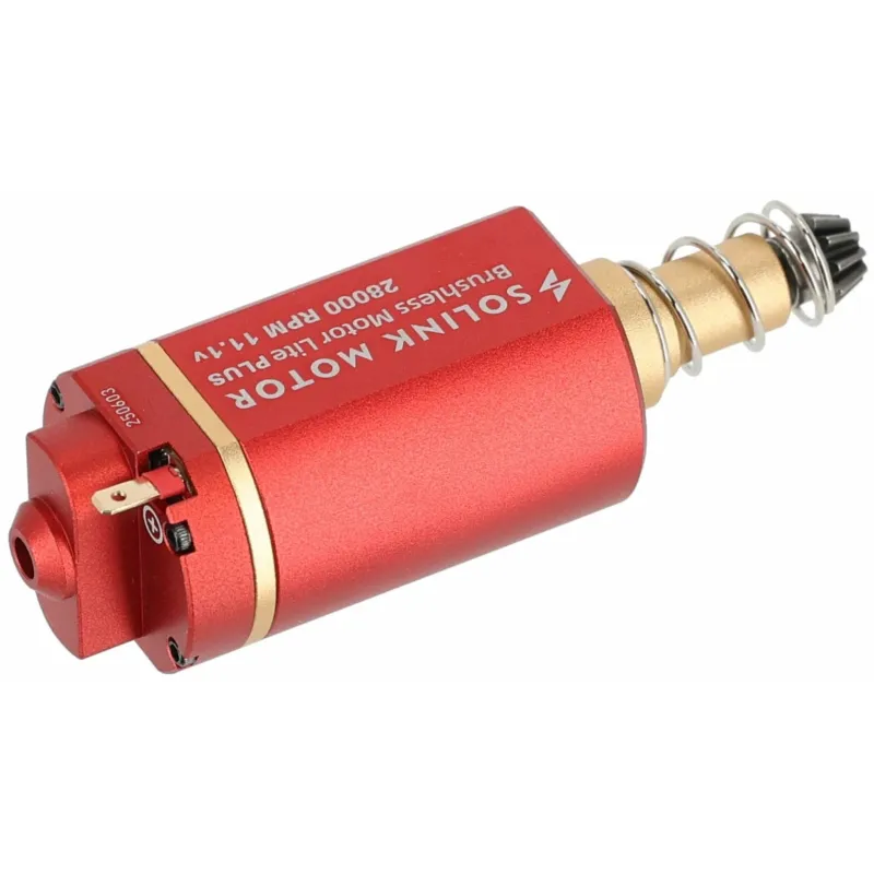 Moteur brushless Solink Lite 28K vu côté connecteurs et marquage