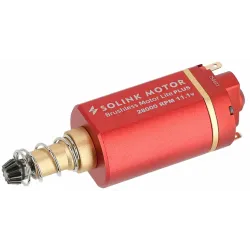 Moteur brushless SOLINK Lite 28K axe long rouge vue profil
