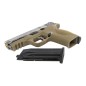 WE - Pistolet GBB WET-05 SV Métal Version - Tan et Argent