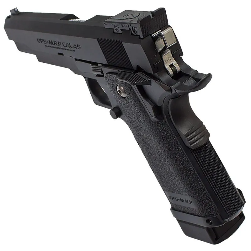 Pistolet Tokyo Marui Hi-Capa 5.1 noir vue arrière trois quarts hausse et chien