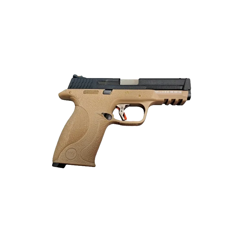 WE - Pistolet GBB WET-05 BK canon argent culasse métal - Tan et noir