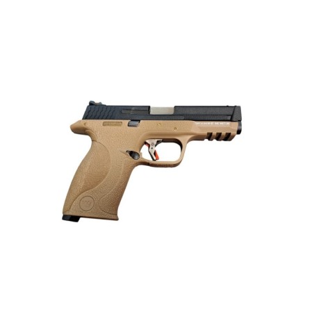 WE - Pistolet GBB WET-05 BK Argent Barrel Métal Version - Tan et Noir
