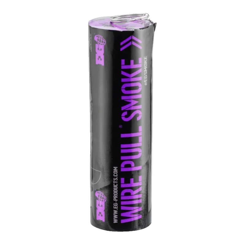 Fumigène Enola Gaye WP40 violet Wire Pull debout, marquage EG et Wire Pull Smoke