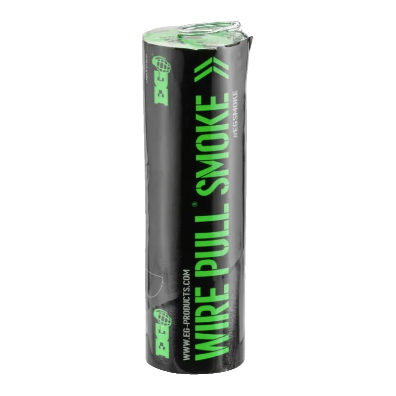 Fumigène Enola Gaye WP40 vert Wire Pull debout, marquage EG et Wire Pull Smoke