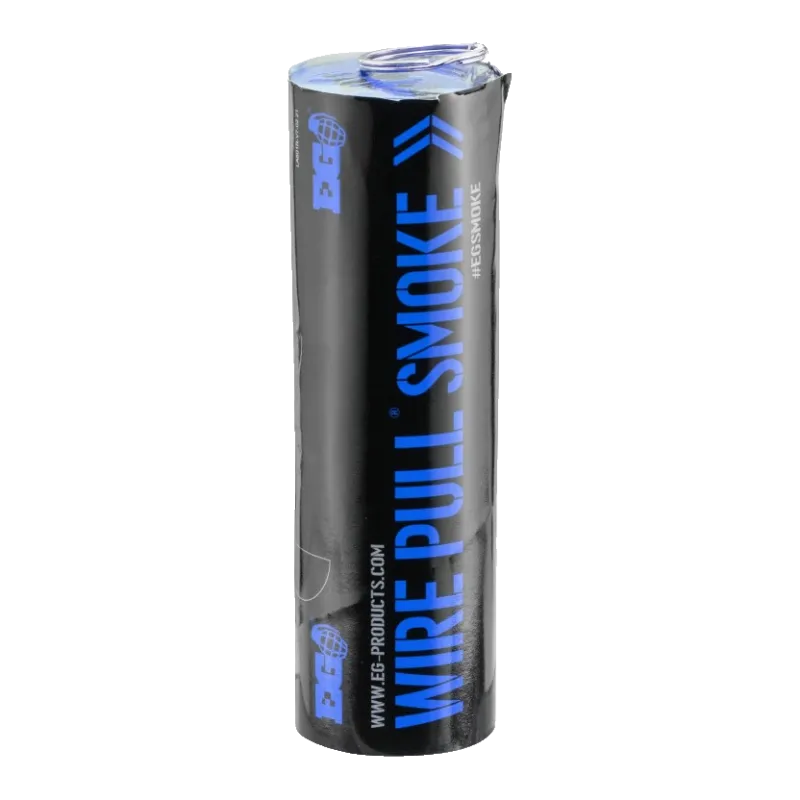 Fumigène Enola Gaye WP40 bleu Wire Pull debout, marquage EG et Wire Pull Smoke