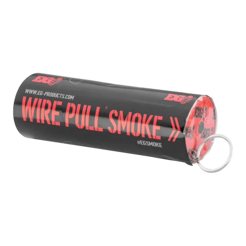 Fumigène Enola Gaye WP40 rouge Wire Pull couché, anneau de goupille visible